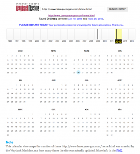 Le calendrier des captures du site